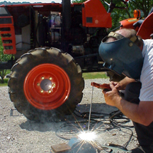 ZENA welding system mounted on a tractor