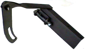 Close-up view of fabricated bracket